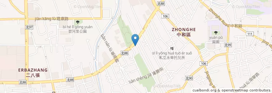 Mapa de ubicacion de 美而美 en 臺灣, 新北市, 中和區.