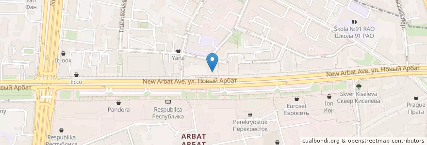Mapa de ubicacion de Российский капитал en Rusland, Centraal Federaal District, Moskou, Центральный Административный Округ, Район Арбат.