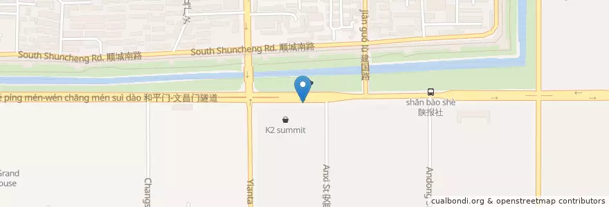 Mapa de ubicacion de 和平门 en الصين, شنشي, 西安市, 碑林区 (Beilin).