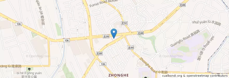 Mapa de ubicacion de 全真素食火鍋鐵板燒 en Taiwan, New Taipei, Zhonghe District.