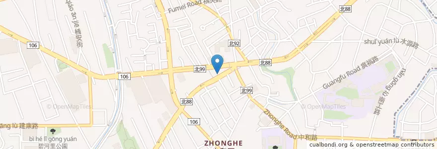Mapa de ubicacion de 皇爵咖啡 en 타이완, 신베이 시, 중허 구.