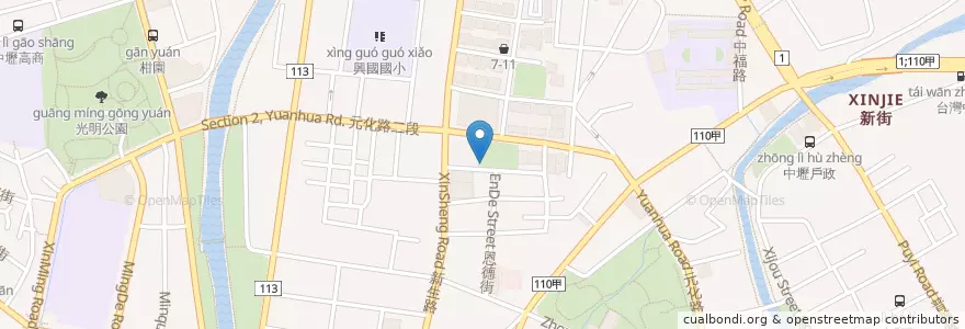 Mapa de ubicacion de 銀河廣場停車場入口 en Tayvan, 桃園市, 中壢區.