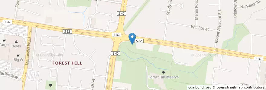 Mapa de ubicacion de Forest Hill Hall en Australie, Victoria, City Of Whitehorse.