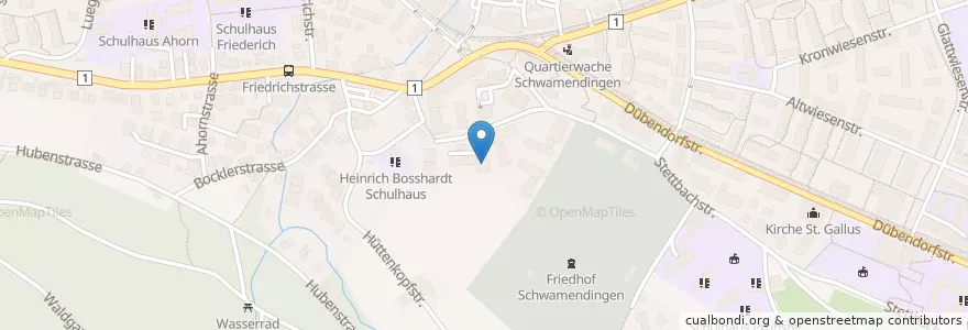Mapa de ubicacion de Feuerwehrdepot Stettbachstrasse en Suíça, Zurique, Bezirk Zürich, Zürich.