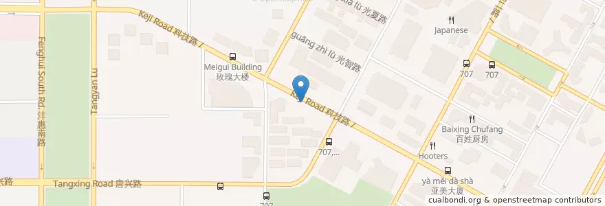 Mapa de ubicacion de 玫瑰大楼 en Cina, Shaanxi, 西安市, 雁塔区 (Yanta).