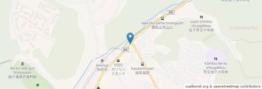 Mapa de ubicacion de 自販機3台 en ژاپن, 神奈川県, 逗子市.