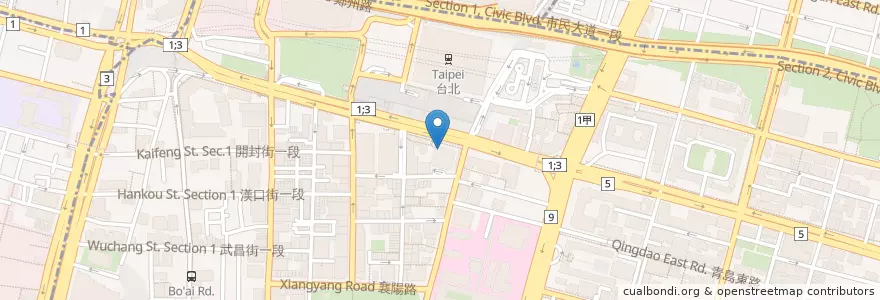 Mapa de ubicacion de Pepper Lunch 胡椒廚房 en 臺灣, 新北市, 臺北市, 中正區.