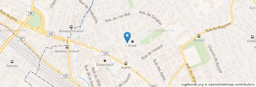 Mapa de ubicacion de Club Lusitano en Switzerland, Vaud, District De L'Ouest Lausannois.