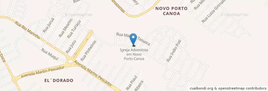 Mapa de ubicacion de Igreja Adventista em Novo Porto Canoa en Brasil, Región Sudeste, Espírito Santo, Região Geográfica Intermediária De Vitória, Região Metropolitana Da Grande Vitória, Microrregião Vitória, Serra.