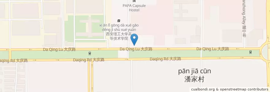 Mapa de ubicacion de 劳动路 en Çin, Şensi, 西安市, 莲湖区 (Lianhu).
