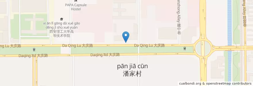 Mapa de ubicacion de 潘家村 en China, Shaanxi, Xi'an, Lianhu District.