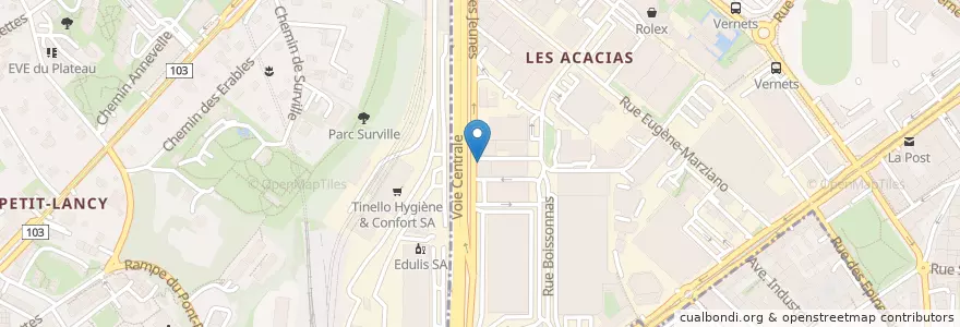 Mapa de ubicacion de Brasserie des Artisans en スイス, ジュネーヴ, ジュネーヴ, Genève, Lancy.