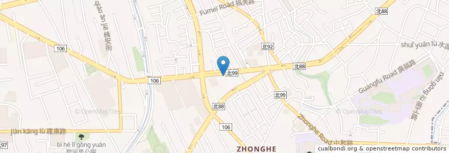 Mapa de ubicacion de 臺灣銀行 en 臺灣, 新北市, 中和區.