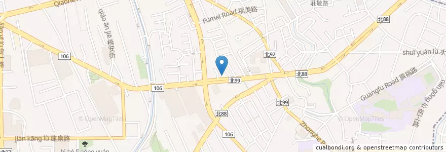 Mapa de ubicacion de 大和鐵板燒 en 臺灣, 新北市, 中和區.