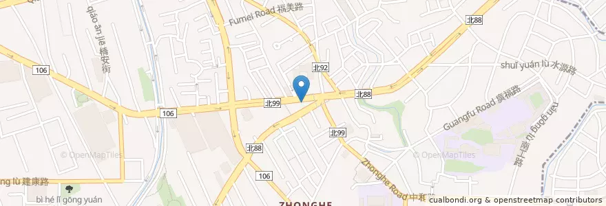 Mapa de ubicacion de 慈育廣合中醫 en 台湾, 新北市, 中和区.
