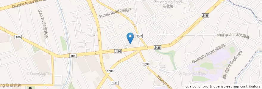 Mapa de ubicacion de 肯德基中和福祥店 en Taiwan, New Taipei, Zhonghe District.