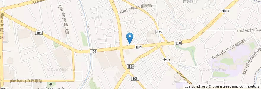 Mapa de ubicacion de 頂呱呱 en Taiwan, Nuova Taipei, Džonghė.