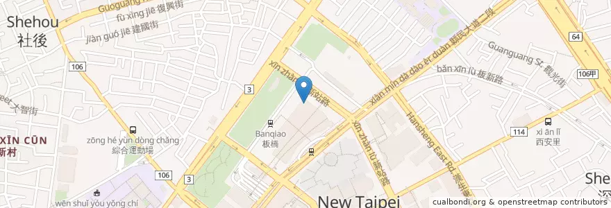 Mapa de ubicacion de 多具公共電話 en تايوان, تايبيه الجديدة, 板橋區.