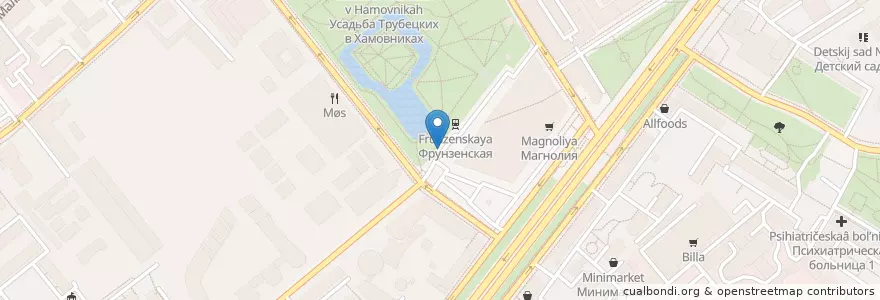Mapa de ubicacion de Городской туалет en روسيا, Центральный Федеральный Округ, Москва, Центральный Административный Округ, Район Хамовники.