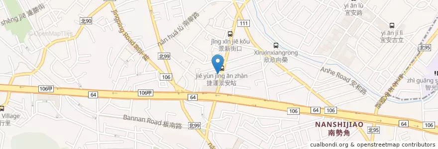 Mapa de ubicacion de 港麗港式茶餐廳 en تایوان, 新北市, 中和區.