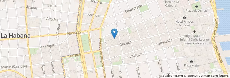 Mapa de ubicacion de Casa El Escabeche en Cuba, La Habana, La Habana Vieja.