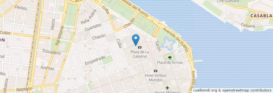 Mapa de ubicacion de El Patio en Cuba, L'Avana, La Habana Vieja.