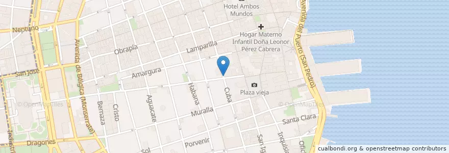 Mapa de ubicacion de Banco de Crédito y Comercio en 쿠바, La Habana, La Habana Vieja.