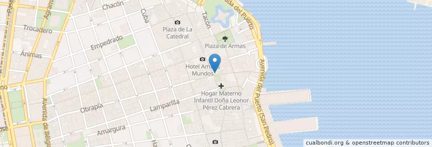 Mapa de ubicacion de Biblioteca Alfonso Reyes en Cuba, La Habana, La Habana Vieja.
