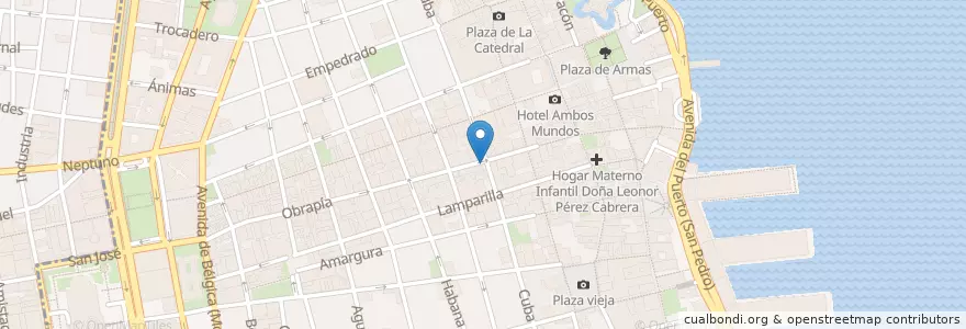 Mapa de ubicacion de Cafetería en 쿠바, La Habana, La Habana Vieja.