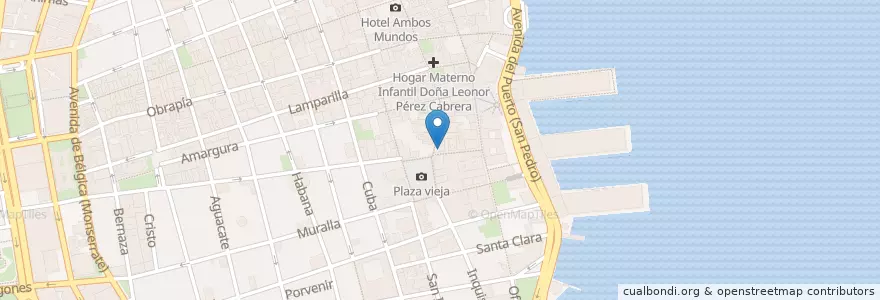 Mapa de ubicacion de Restaurante Café Taberna en کوبا, La Habana, La Habana Vieja.