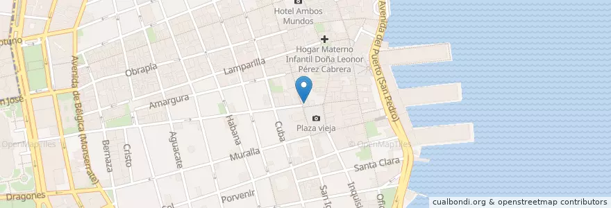 Mapa de ubicacion de Santo Angel en Cuba, La Havane, La Habana Vieja.