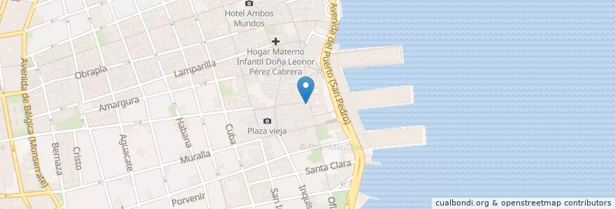 Mapa de ubicacion de Las Marinas en Cuba, L'Avana, La Habana Vieja.