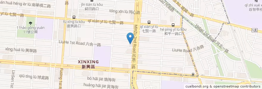 Mapa de ubicacion de 中國信託商業銀行 en Taiwan, Kaohsiung, 新興區, 苓雅區.