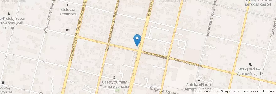 Mapa de ubicacion de Chaplin en روسیه, Южный Федеральный Округ, Краснодарский Край, Городской Округ Краснодар.