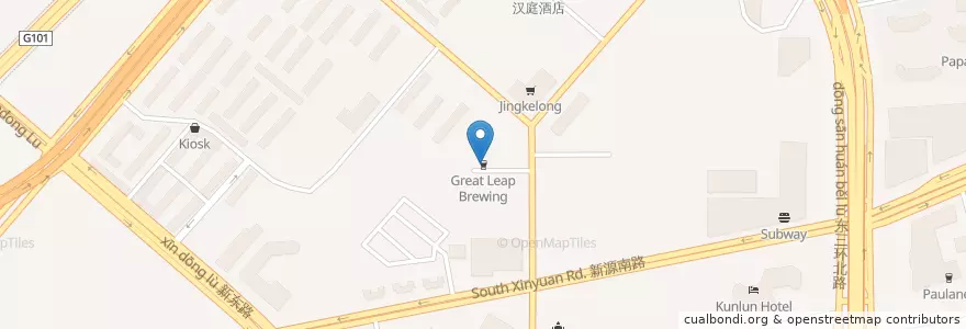 Mapa de ubicacion de Great Leap Brewing en China, Peking, Hebei, 朝阳区 / Chaoyang.