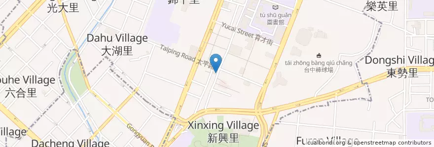 Mapa de ubicacion de 台中國語禮拜堂 en 타이완, 타이중 시.