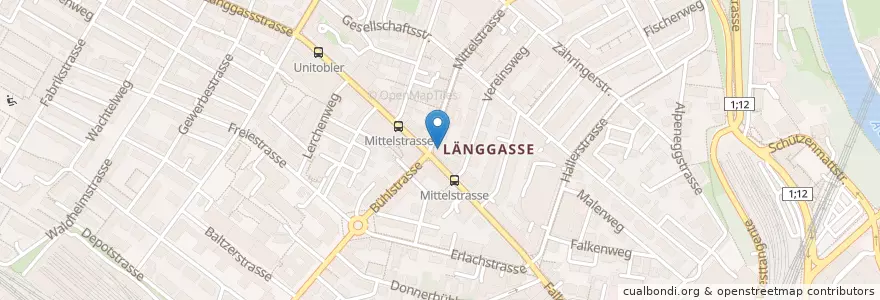 Mapa de ubicacion de Länggass Apotheke en スイス, ベルン, Verwaltungsregion Bern-Mittelland, Verwaltungskreis Bern-Mittelland, Bern.
