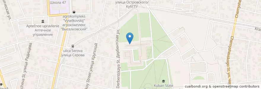 Mapa de ubicacion de Научная библиотека КубГТУ en Rusia, Южный Федеральный Округ, Krai De Krasnodar, Городской Округ Краснодар.