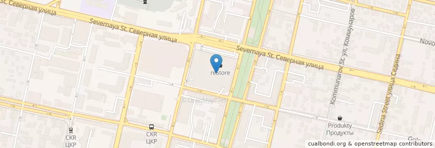 Mapa de ubicacion de Subway en روسیه, Южный Федеральный Округ, Краснодарский Край, Городской Округ Краснодар.