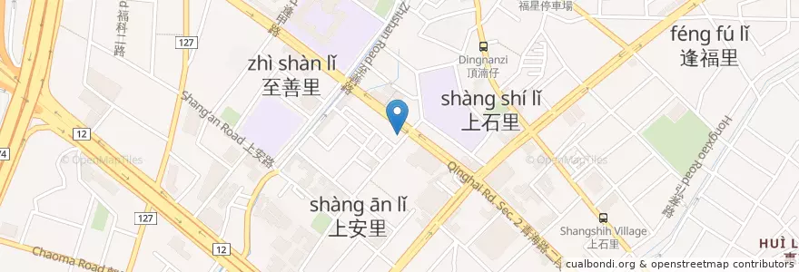 Mapa de ubicacion de 亞洲雞腿王 en 臺灣, 臺中市, 西屯區.