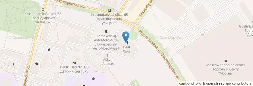 Mapa de ubicacion de Хаят en Россия, Центральный Федеральный Округ, Москва, Юго-Восточный Административный Округ, Район Люблино.