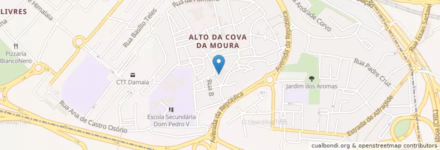 Mapa de ubicacion de Associação Moínho da Juventude en Portogallo, Área Metropolitana De Lisboa, Lisbona, Grande Lisboa, Amadora, Águas Livres.