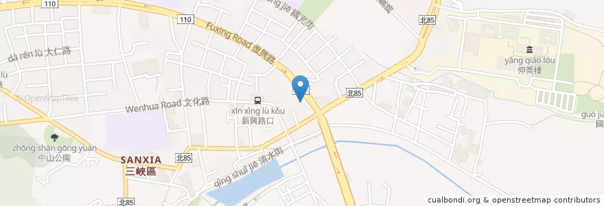 Mapa de ubicacion de 拿坡里披薩 en Taiwan, Nuova Taipei, Sanxia.