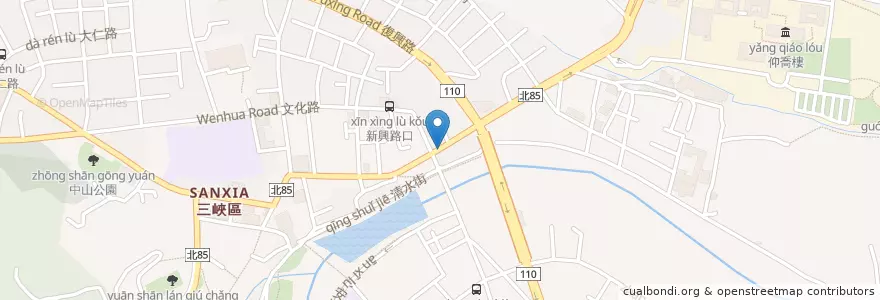 Mapa de ubicacion de 限時普通雙用信筒 en Taiwan, Nuova Taipei, Sanxia.