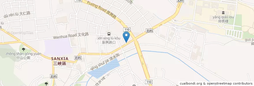 Mapa de ubicacion de 丹堤咖啡 en تايوان, تايبيه الجديدة, 三峽區.