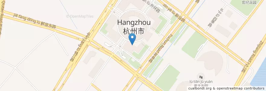 Mapa de ubicacion de 杭州银行 en China, Zhejiang, Hangzhou, 江干区, 四季青街道.