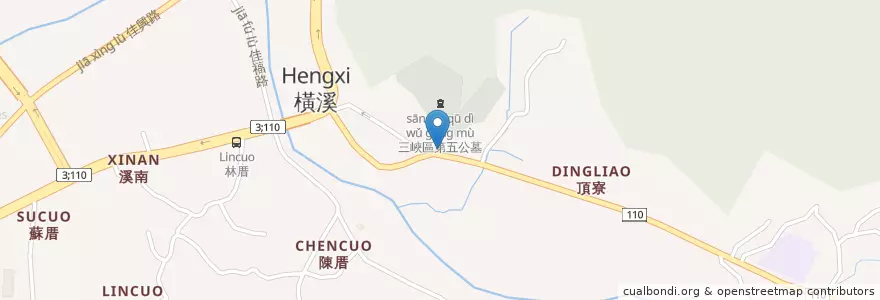 Mapa de ubicacion de 投幣插卡兩用公共電話 en Taiwan, New Taipei, Sanxia District.