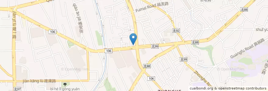 Mapa de ubicacion de 香鄉早餐店 en تايوان, تايبيه الجديدة, 中和區.