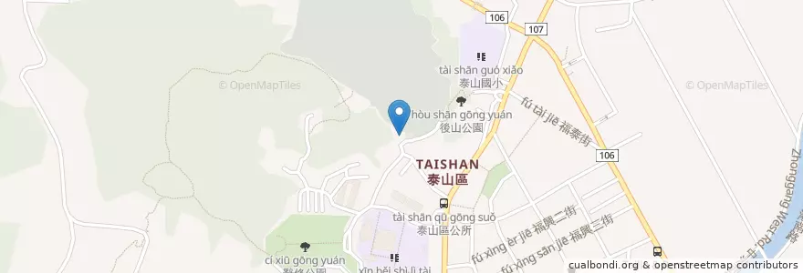 Mapa de ubicacion de 福德宮 en Taiwan, Neu-Taipeh, Taishan.