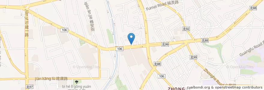 Mapa de ubicacion de 呷尚寶 en Taiwan, New Taipei, Zhonghe District.